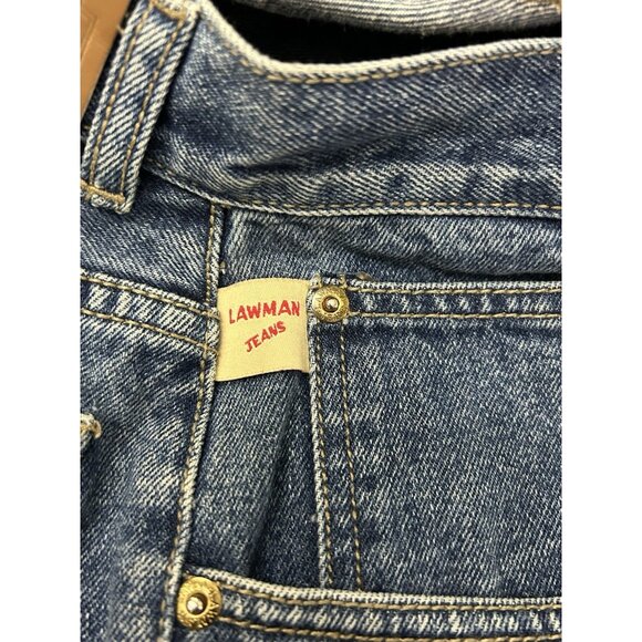 Vintage 80s/90s Lawman Jeans Size 13 High-Waisted Denim Shorts Blue Western - Picture 8 of 11